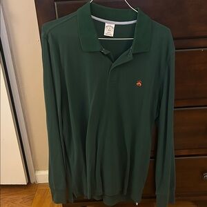 Brooks Brothers Dark Green Polo with Orange Logo
